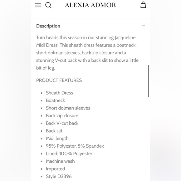 NWT Alexia Admor Jacqueline Light Blue Crepe Midi Dress in Halogen Blue - S - Picture 12 of 16